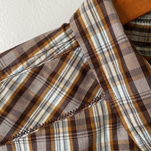 Prana Pearl Snap Plaid Checkered Short Sleeve Button Down Shirt Organic Cotton - Picture 3 of 15